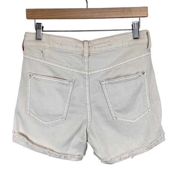Pilcro & The Letterpress Anthropologie Distressed‎ Cream Denim Shorts Size 27 - Picture 6 of 7
